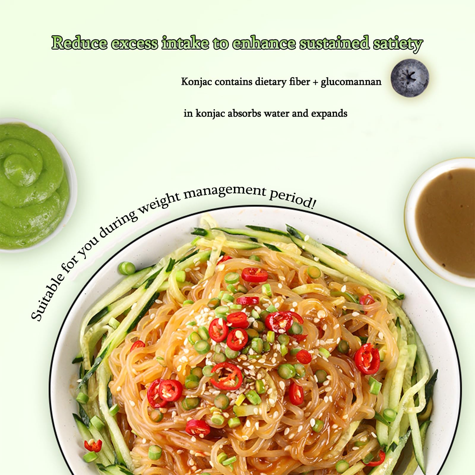 Konjac Spaghetti,3 Flavors Cold Skin & Cool Noodles & Pasta Combo,with Sauce Bag and Fork,Low Calorie,for Quick Dinner Meals(3 Bags,347g)