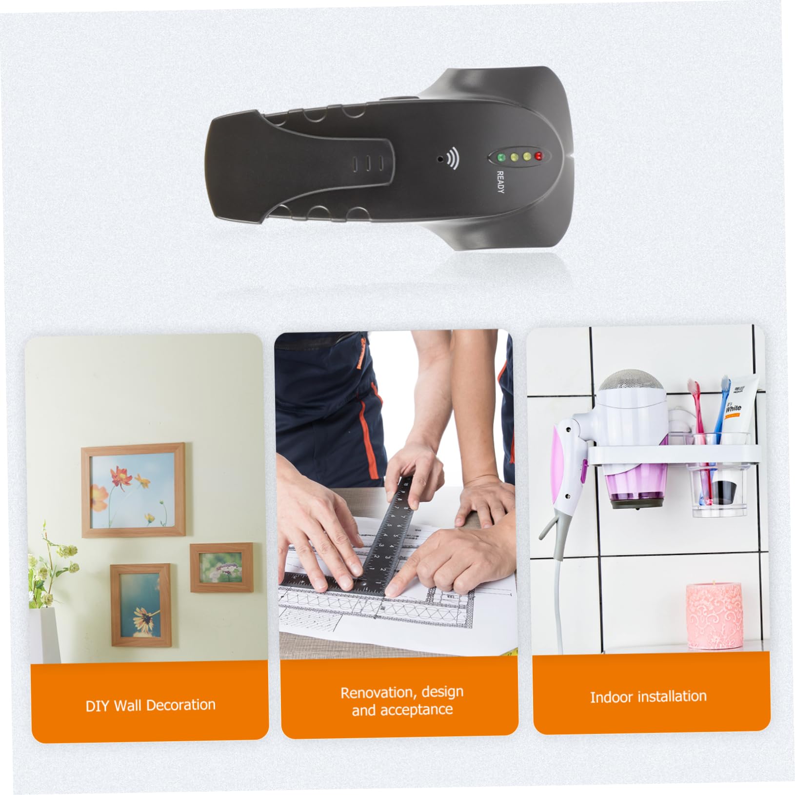 Uonlytech 2pièces Détecteur De Mur Avec Lumière Led Et Sonore Scanner De Métaux Pour Détection De Montants Et Pour Peints Et Plafonds Acoustiques