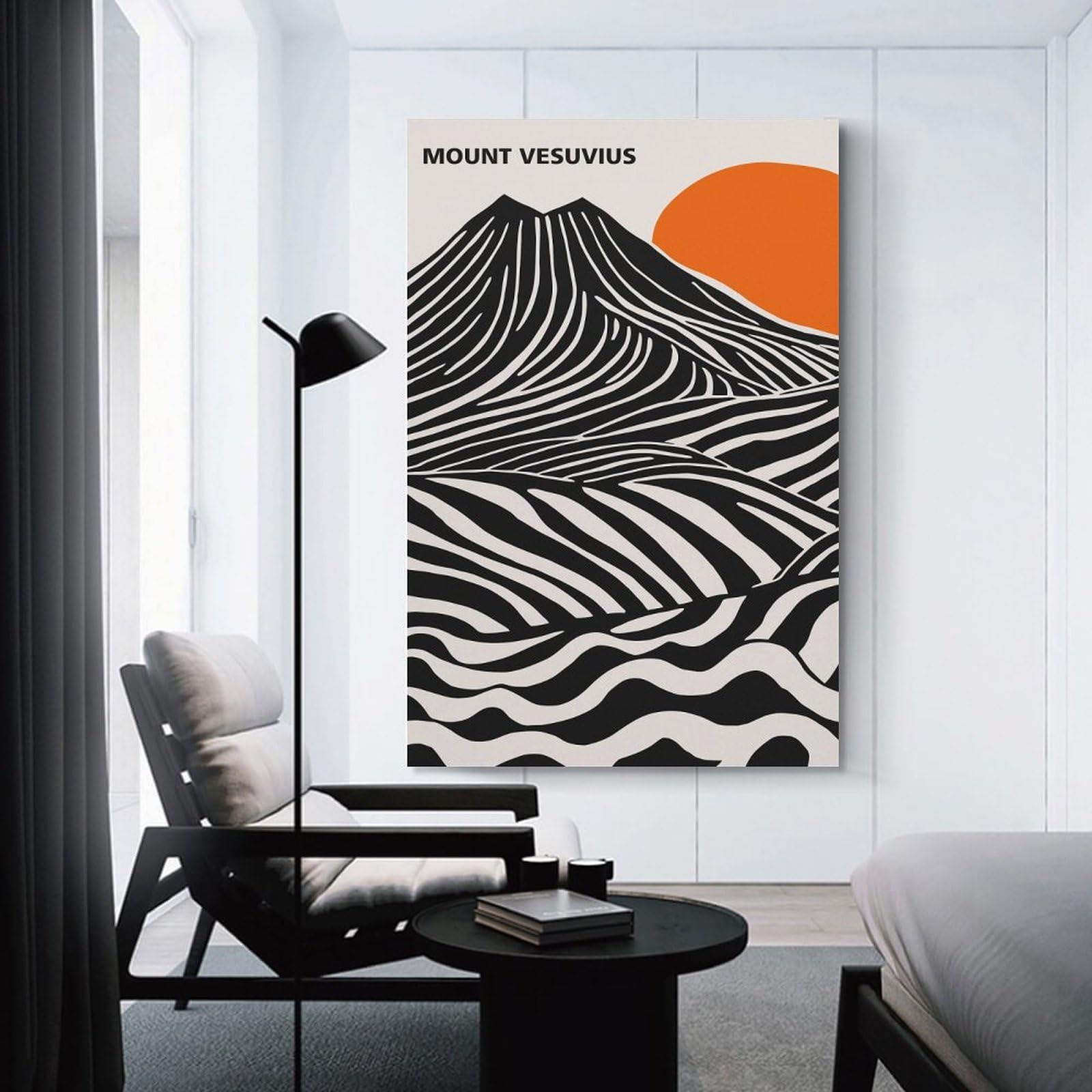 Junmoney Mount Vesuvius Abstract Art Decorative Canvas Print 20x30inch(50x75cm), for Gallery Wall Layouts in Home Or Office, Home Wall Art for Statement Displays
