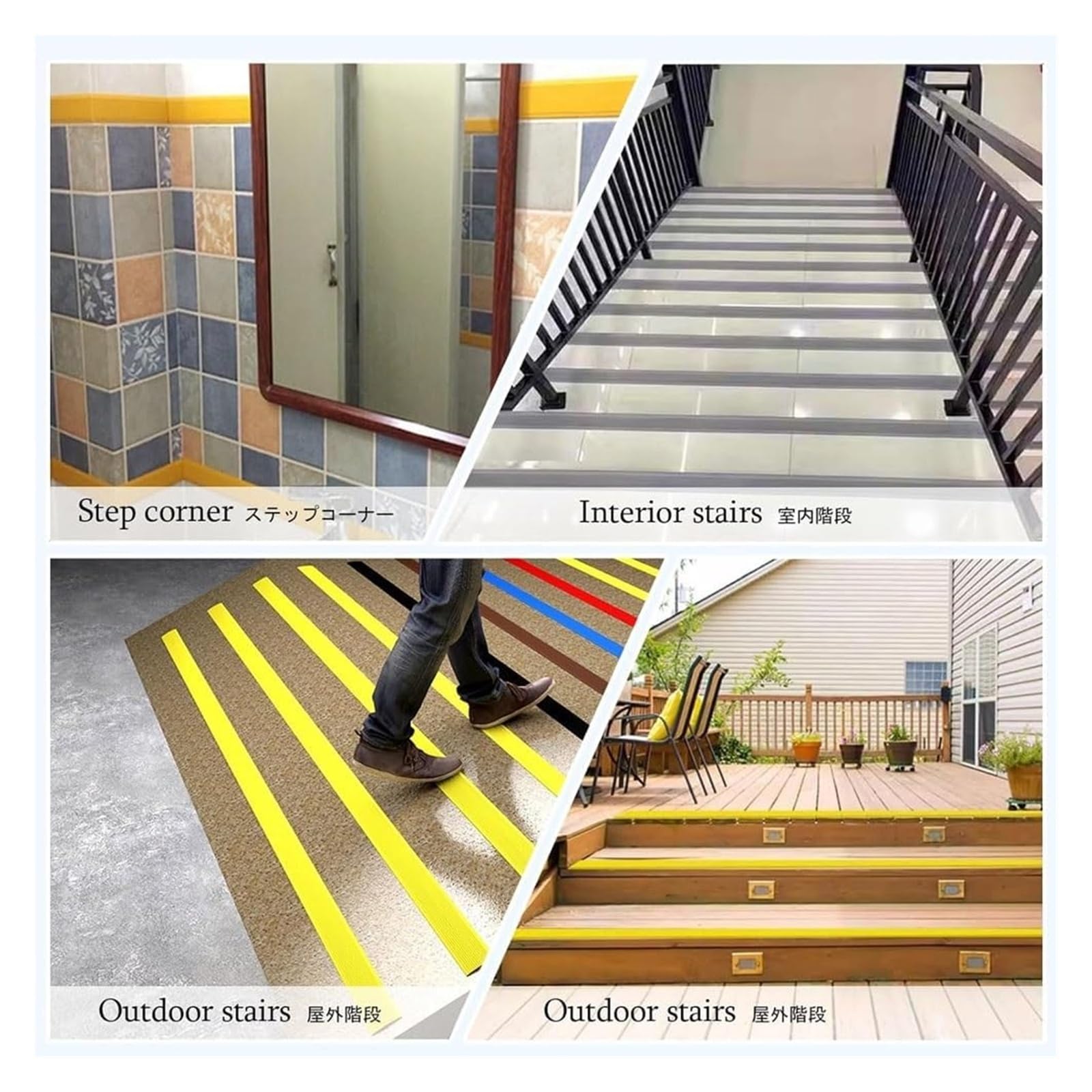 Anti-Rutsch-Streifen for Treppen, Treppenkantenschutz aus Gummi, selbstklebender Treppenkantenschutz, Sicherheitsstufenleiste for Fliesen, Holz und Metall, zuschneidbar(Blue,W:5cmxL:3m)