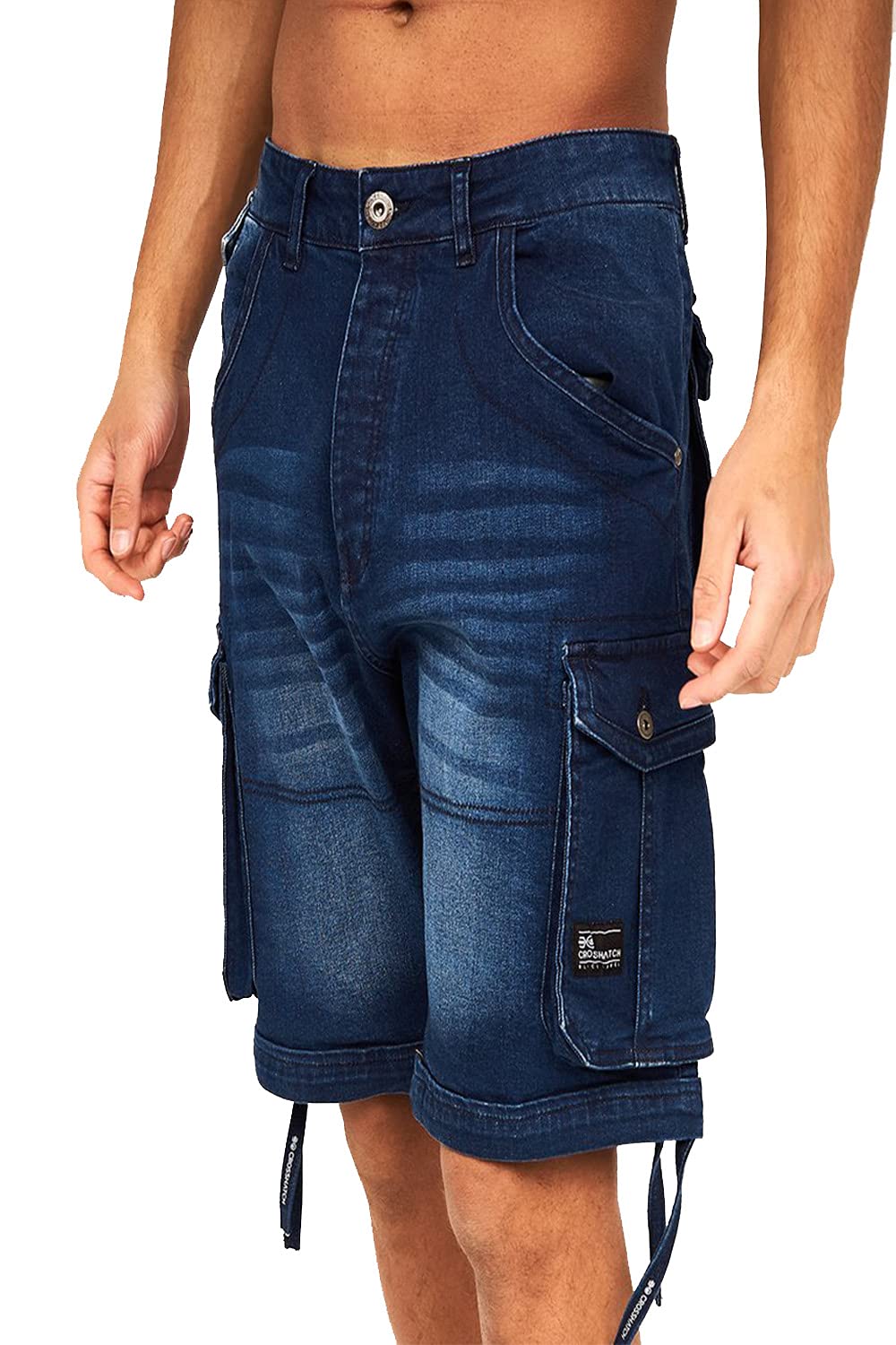 Crosshatch Men's Shorts NEWBERGZ Dark Wash 38