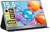 Portable Monitor 15.6 FHD 85% sRGB 60Hz IPS HDR HDMI USB-C Travel Monitor for Laptop Mac PC Surface PS5 Xbox, External Display with Cover & Speakers, VESA Compatible