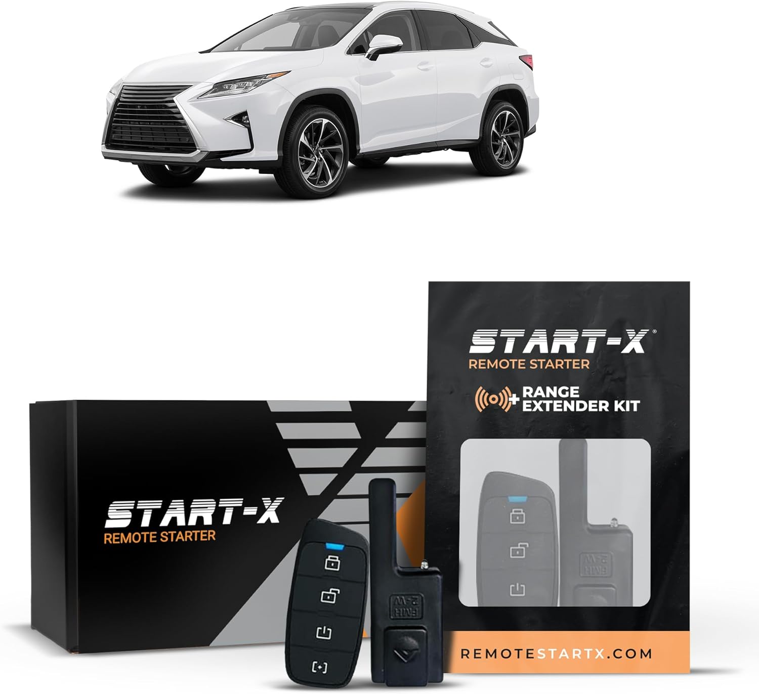 Start-X Remote Starter Kit + 3000ft 2 Way Range Extender for Lexus RX 350 (2016, 2017, 2018, 2019) Vehicles with Push-to-Start Ignition