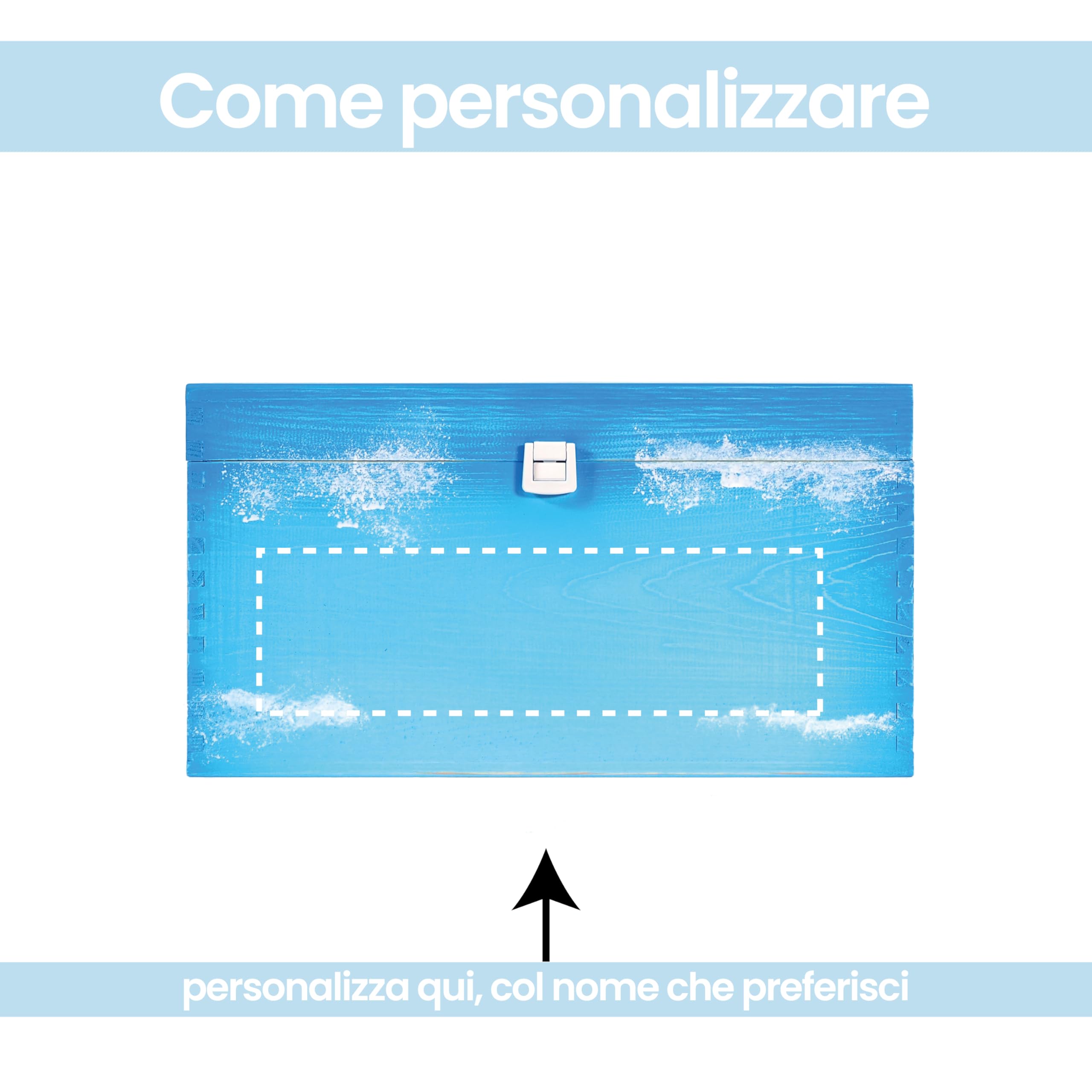 Scatola dei Ricordi Neonato - Baby Box Nascita con nome del bambino - Scatola in legno con Coperchio Personalizzabile