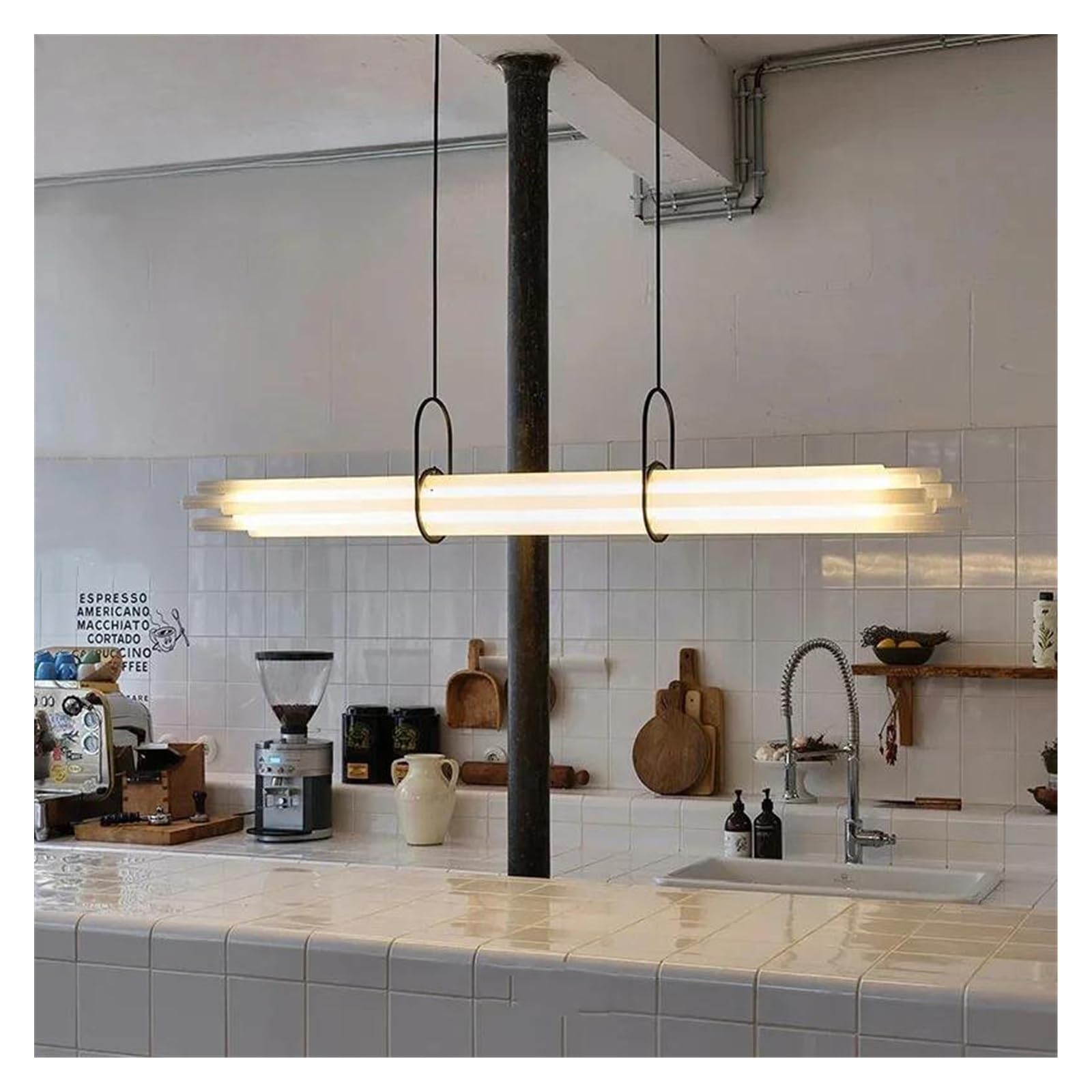 HYJAUSXB Nordic Restaurant Acrylic Chandelier Modern Simple Creative Personality Table Long Light Luxury High-end Art Lamp Home Decor(D100cm)
