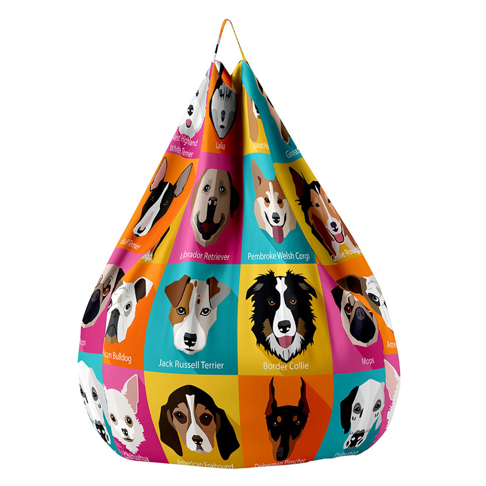 Highdi Pouf Poltrona a Sacco per Bambini Adulti, Bean Bag Cane Carino Fodera per Sacco di Fagioli per Decorazione della Soggiorno Giardino Salotto