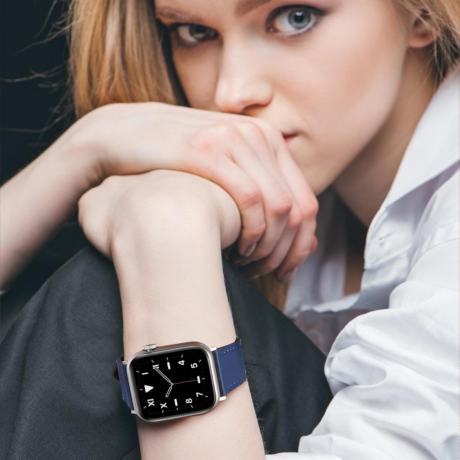 Premium Italy Leather Bands Compatible with Apple Watch Band 40mm 38mm 41mm 42mm 44mm 45mm 46mm 49mm, Soft Leather Watch Replacement Band for Watch Series Ultra SE 10 9 8 7 6 5 4 3 2 1 for Women Men