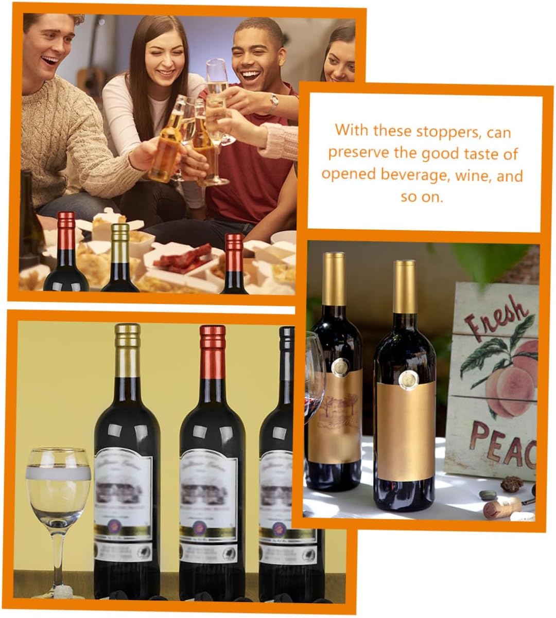 30 Sets Wine Bottle Cork Heat Shrink PVC Sealing Capsules