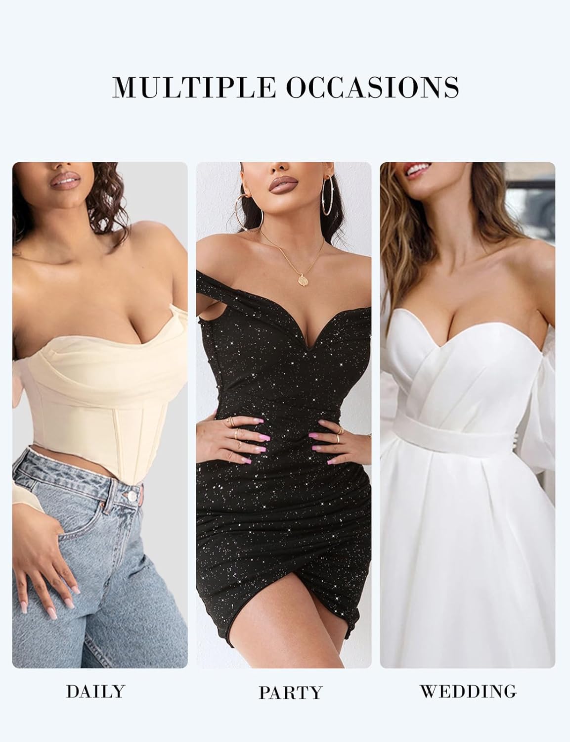 Strapless Bra Push Up Non Slip Deep V Plunge Underwire Bras for Women Super Padded Add 2 Cups - Image 6