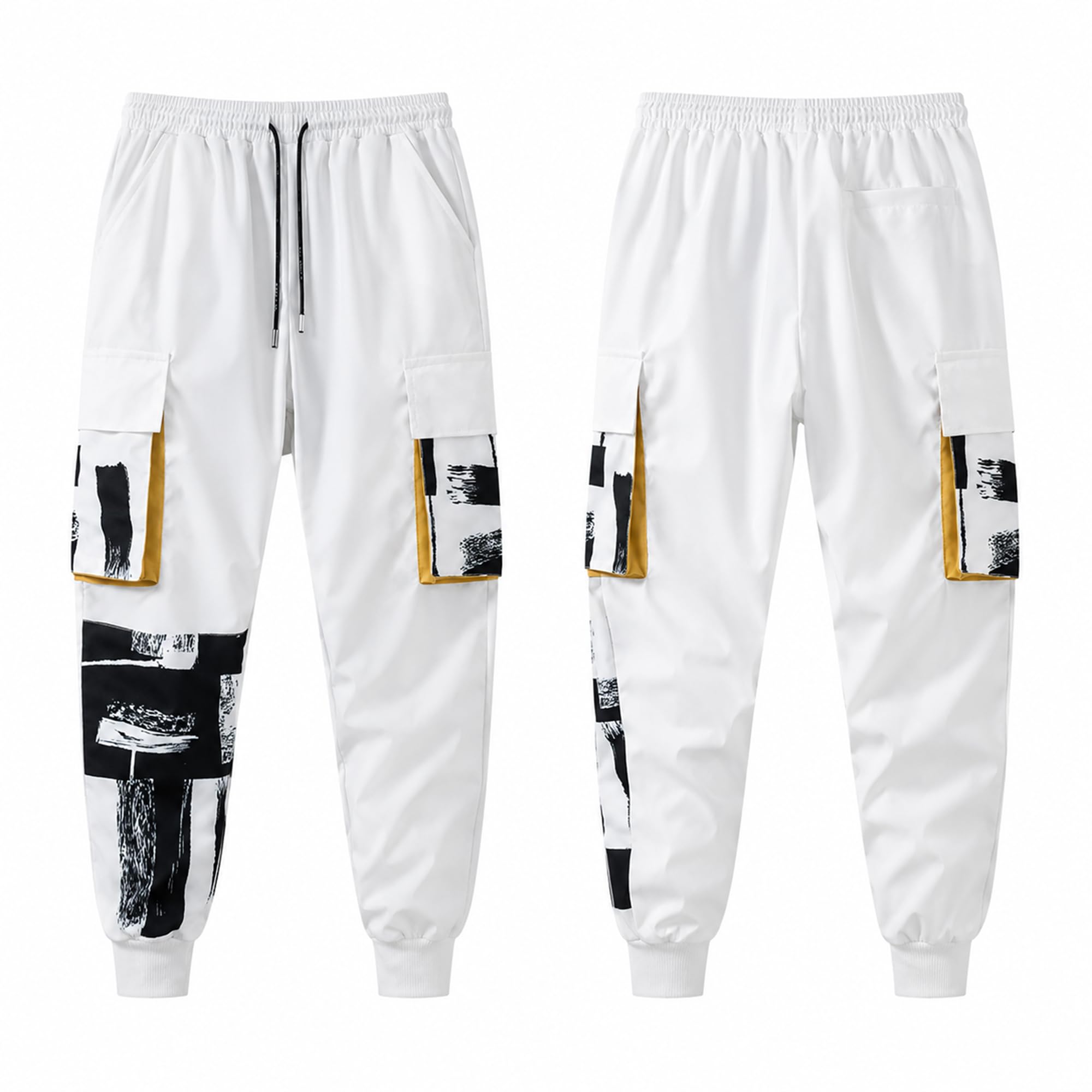 XYXIONGMAO Pantaloni Harem tattici bianchi da uomo con tasche Techwear Streetwear Hip Hop Joggers Pantaloni cargo per uomo