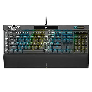 Corsair K100 Wired Throughput 44-Zone RGB Light Edge PBT Double-Shot Keycaps Mechanical Gaming Keyboard with Cherry MX Speed RGB Silver Key Switches (Black)