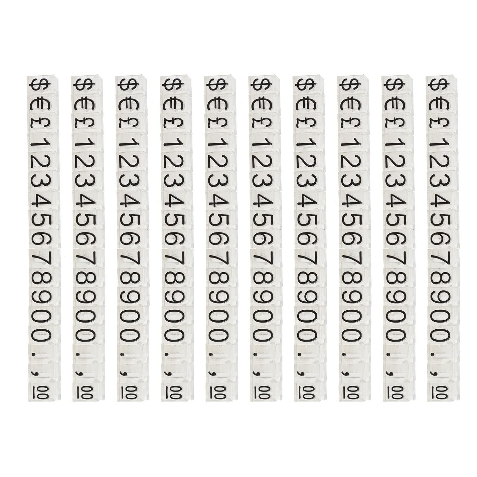 HOODANCOS 10pcs Tag Supermarket Display Boards Advertising Labels Number Letter Pricing Removable Cube Display Tag Jewelry Retail Number Shop Logo Plastic Transparent
