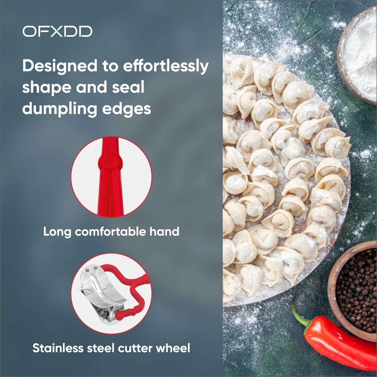 COM-FOUR® Lot De 2 Emporte-Pièces Ronds Pour Biscuits, Pâtes & Raviolis - Rouleaux à Pâte Parfaits 7,5 Et 9,5 Cm