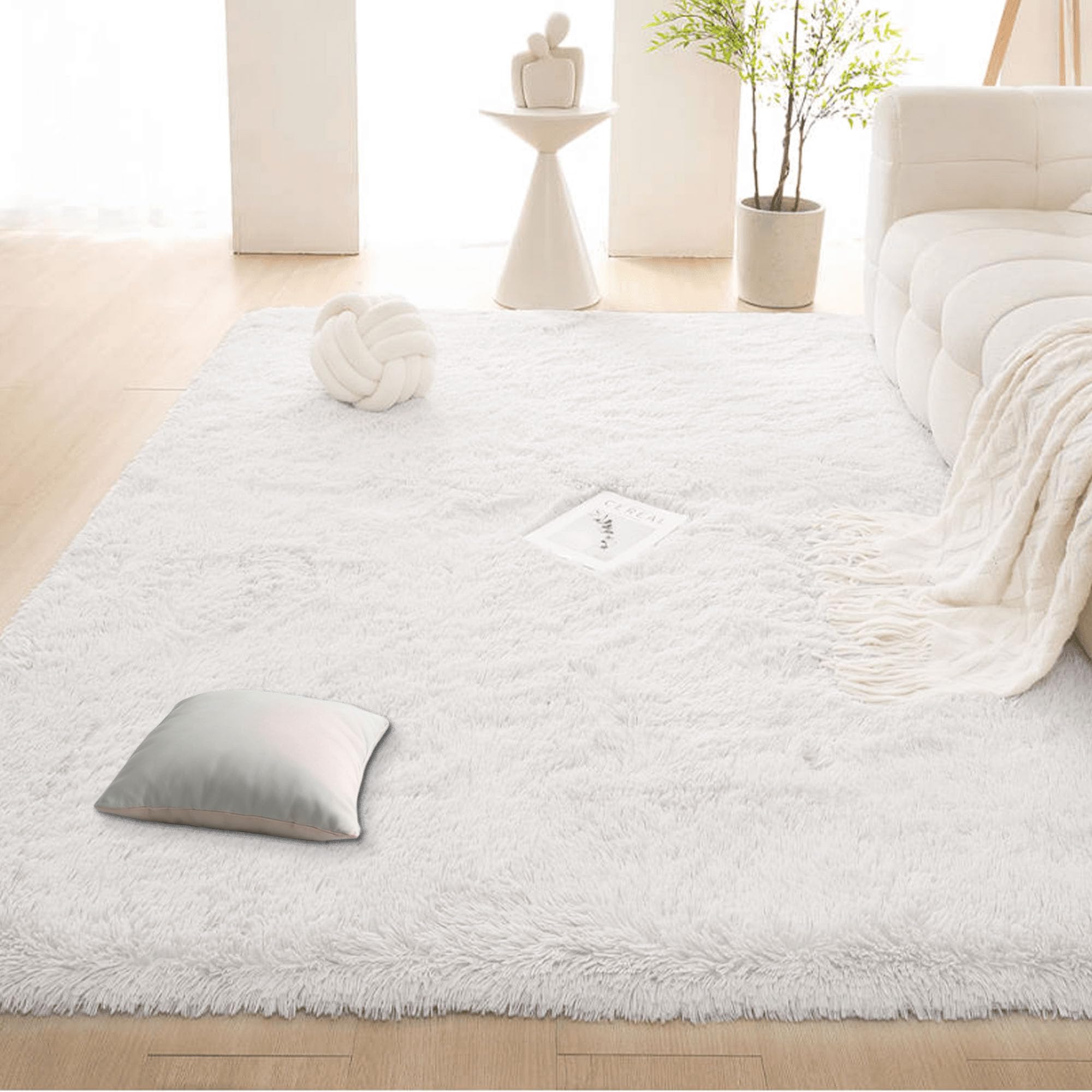 Tapis de salon shaggy facile à nettoyer pour chambre de bébé et enfants
