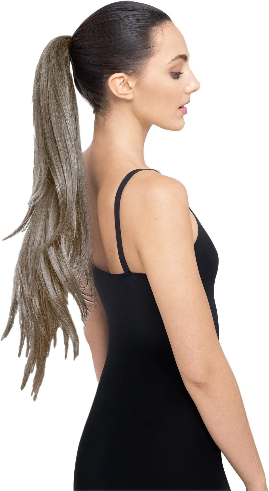 THE RUBY 30" Long Layered Ponytail (Light Grey) Hair Extension StyleFlex - Celeb Stylists Prefer Us to Human Hair