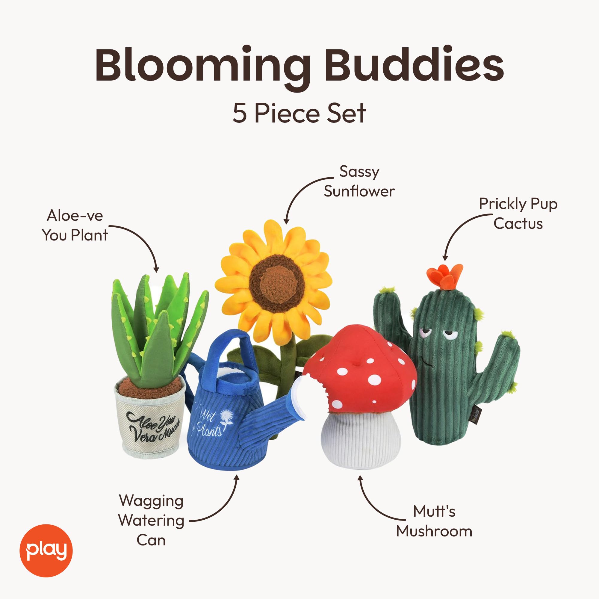 Amazon.com: P.L.A.Y. Cute Plush Dog Toys - Blooming Buddies, Plant