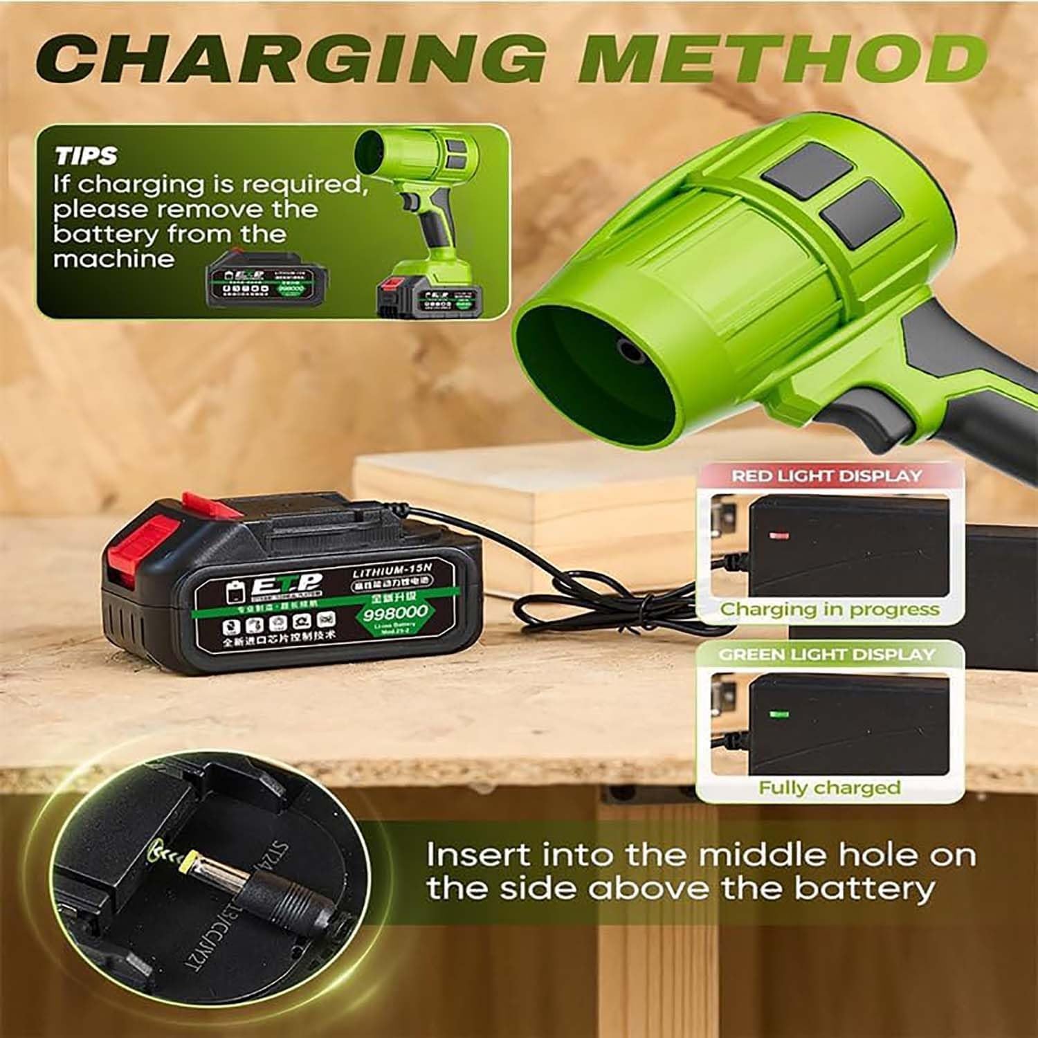 Seese Pro - Soplador Ultraligero Y Potente, Soplador De Hojas InaláMbrico con BateríA,Plumero Turbo InaláMbrico De Alta Potencia, Mini Ventilador De Chorro Seco For CéSped,Patio (#5-Battery * 1)