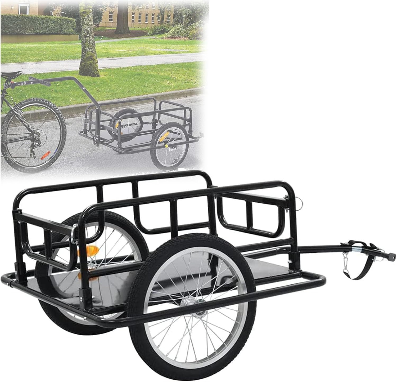Foldable Bike Cargo Trailer,Home Sporting Goods Outdoor Recreation Cycling Wagon Trailer,for Transporting Heavy Goods