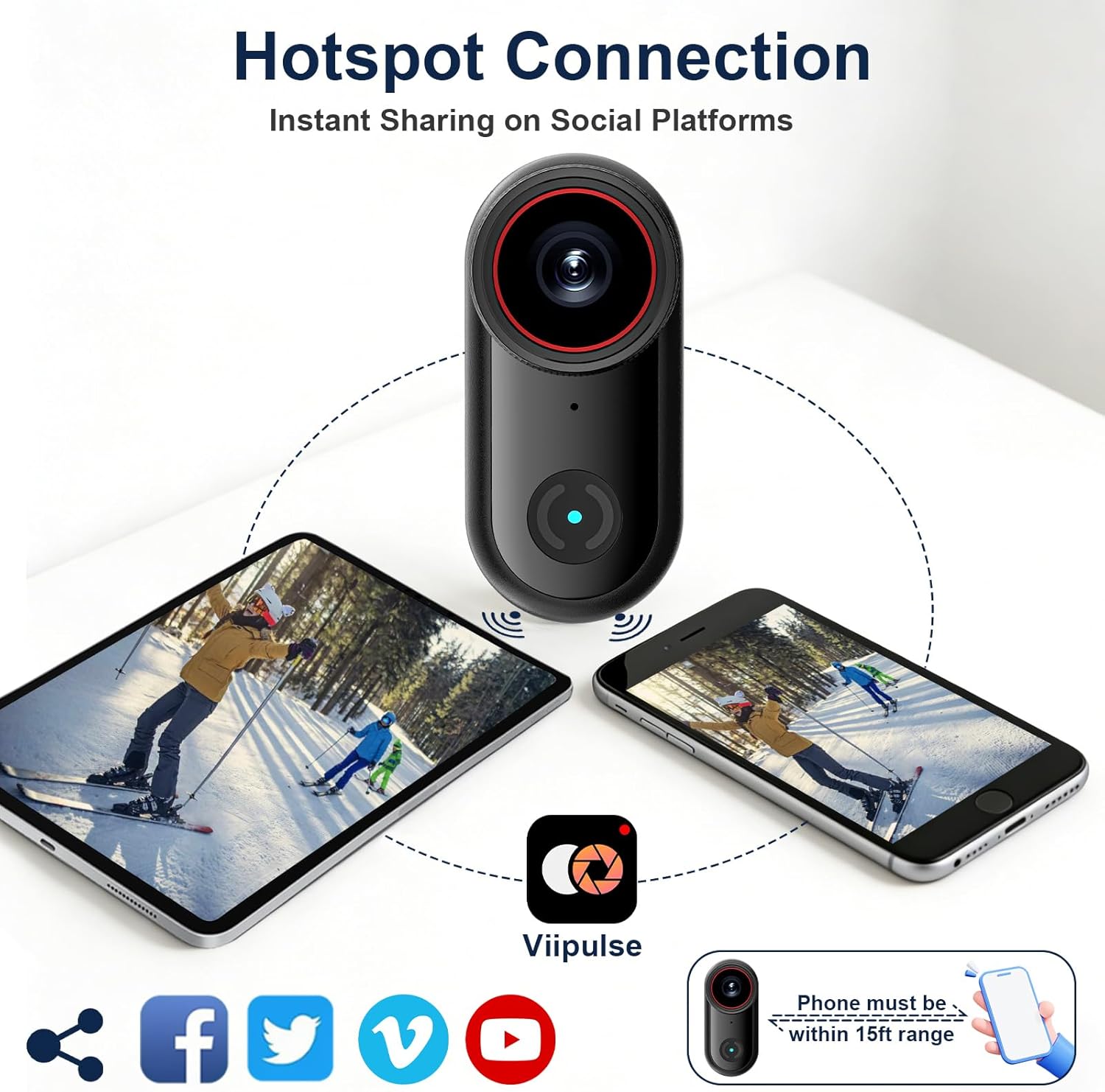 Mini Body Camera with 32GB Card, 4K Wearable Action Camera with 1.47” HD Screen, 140° Wide Angle, Magnetic Necklace & Mounts, APP Sharing, Loop Recording, POV Cam for Work, Sports, Pets & Daily Life