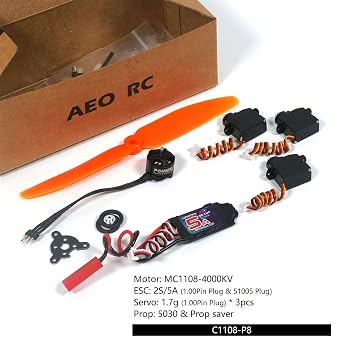 2S 7.4V Micro Brushless Motor MC1108-4000KV Used for Fixed Wing Micro Indoor Airplane F3P Model Power Supply (C1108-P8)