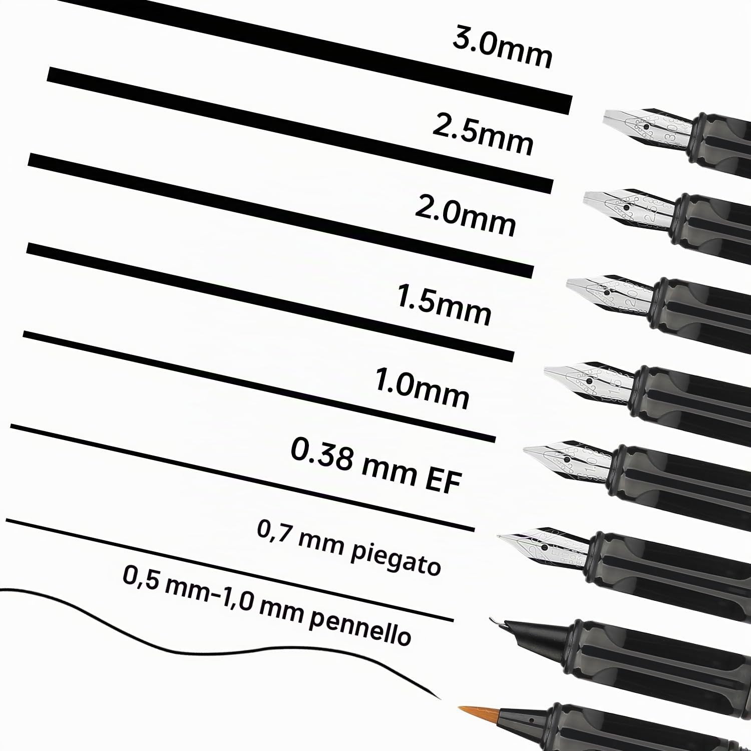 8 penne stilografiche calligrafiche con diversi pennini, 66 cartucce d'inchiostro (14 colori) - Esercizi di scrittura, disegno, calligrafia per principianti GC-F866