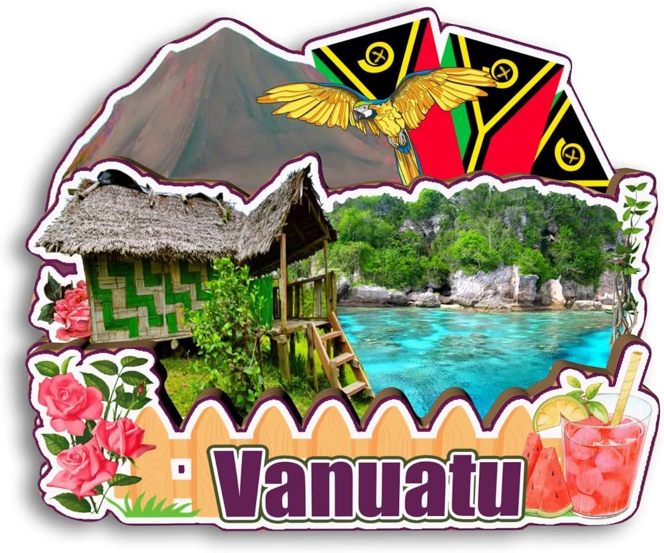 Refrigerator Magnet Vanuatu Fridge Magnet City Travel Souvenirs Tourist Gifts 3D Classic Landmarks Handmade Crafts Home Decoration -2880
