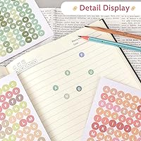 Vista 2 de 10 Sheets Letter Number Stickers, Colorful Self Adhesive Alphabet Letter Stickers, Small Scrapbooking Letter Number Stickers for DIY Art Craft