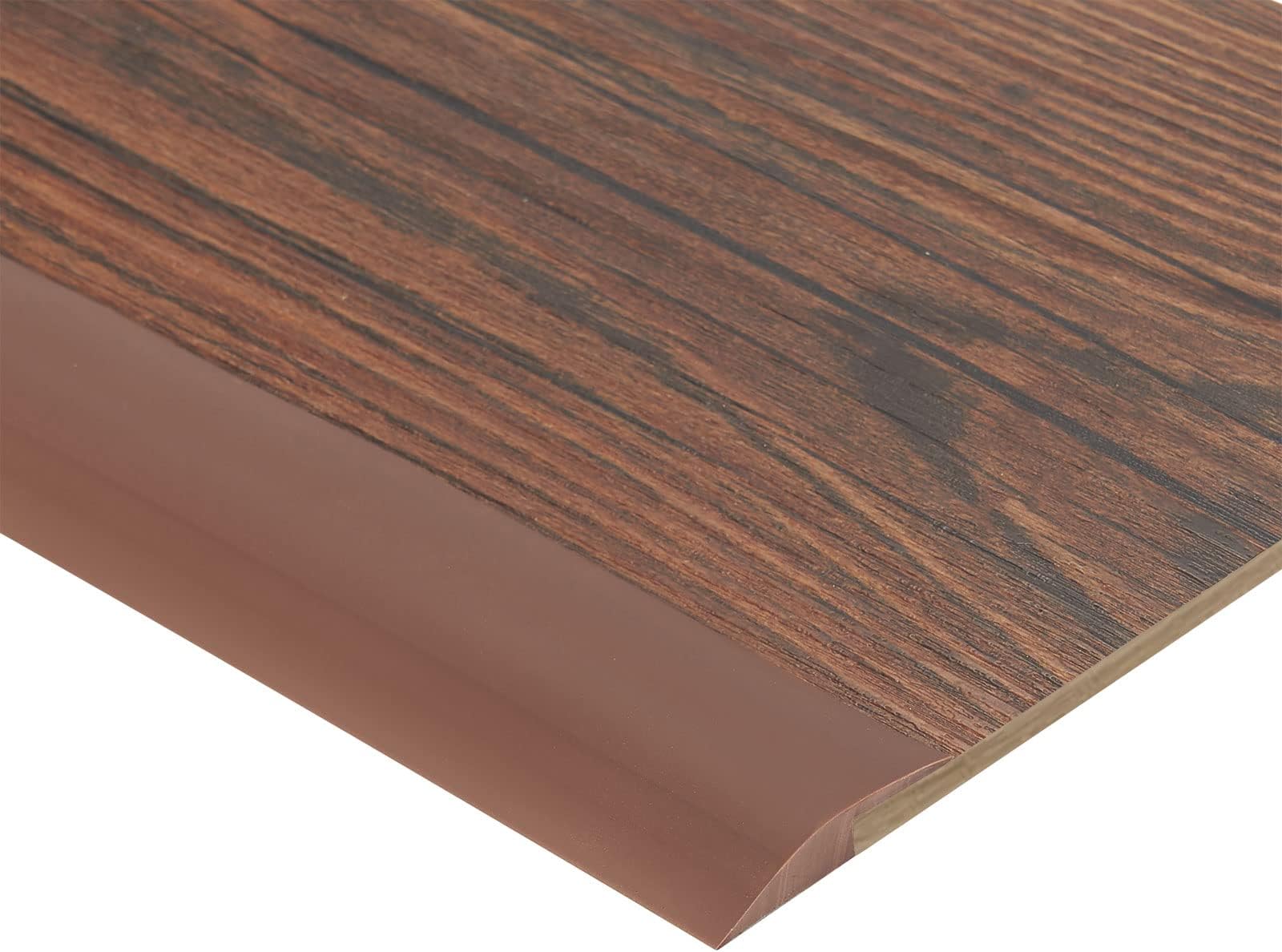 PVC Self Adhesive Threshold Transition Strips - 9.85 FT Floor & Carpet Edging Trim Strip-Suitable for Threshold Transitions with a Height Less Than 5mm (5mm, Brown)