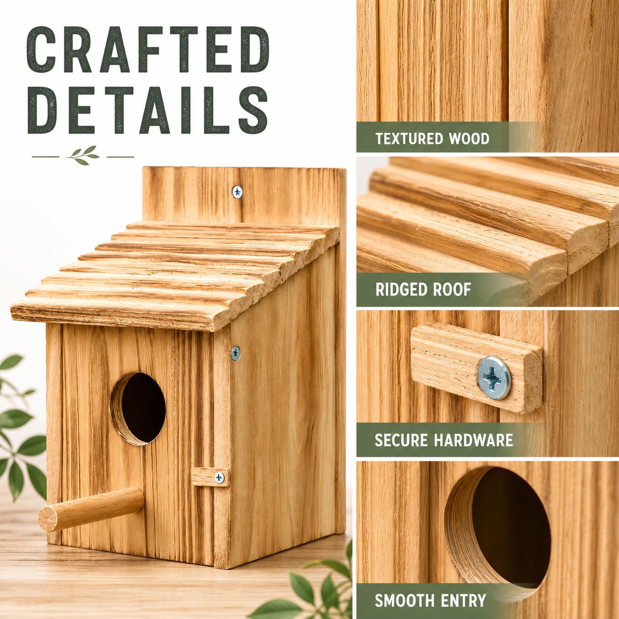 Casa de pájaros de Madera, casa de pájaros de Madera para Exteriores con Poste para pinzón, pájaro Azul, cardenales, casa de pájaros Colgante, jardín, Casas de Campo