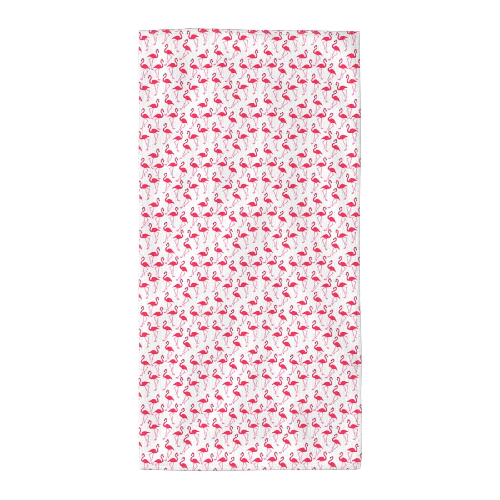JBJGKHLP Pink Flamingo Pattern Print Adults Extra Long Beach Towel Soft Absorbent Quick-Dry Gym Swimming Running Yoga