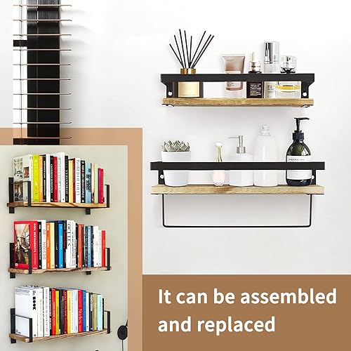 Miniatura 4 de Rectángulos de madera sin terminar aglomerado de madera en blanco grueso carbonizada de Paulownia para estante de pared manualidades pintura