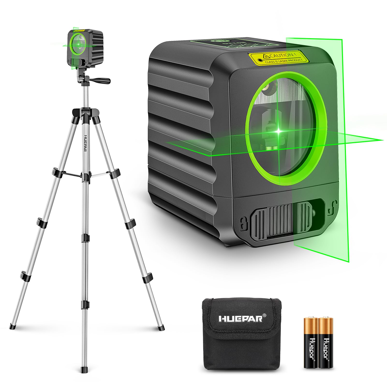 [nuovo aggiornamento]Laser a linea trasversale fai-da-te con 100cm treppiede,strumento di livello laser autolivellante Huepar 30M,laser a linea trasversale verde per appendere quadri, piastrelle-B011