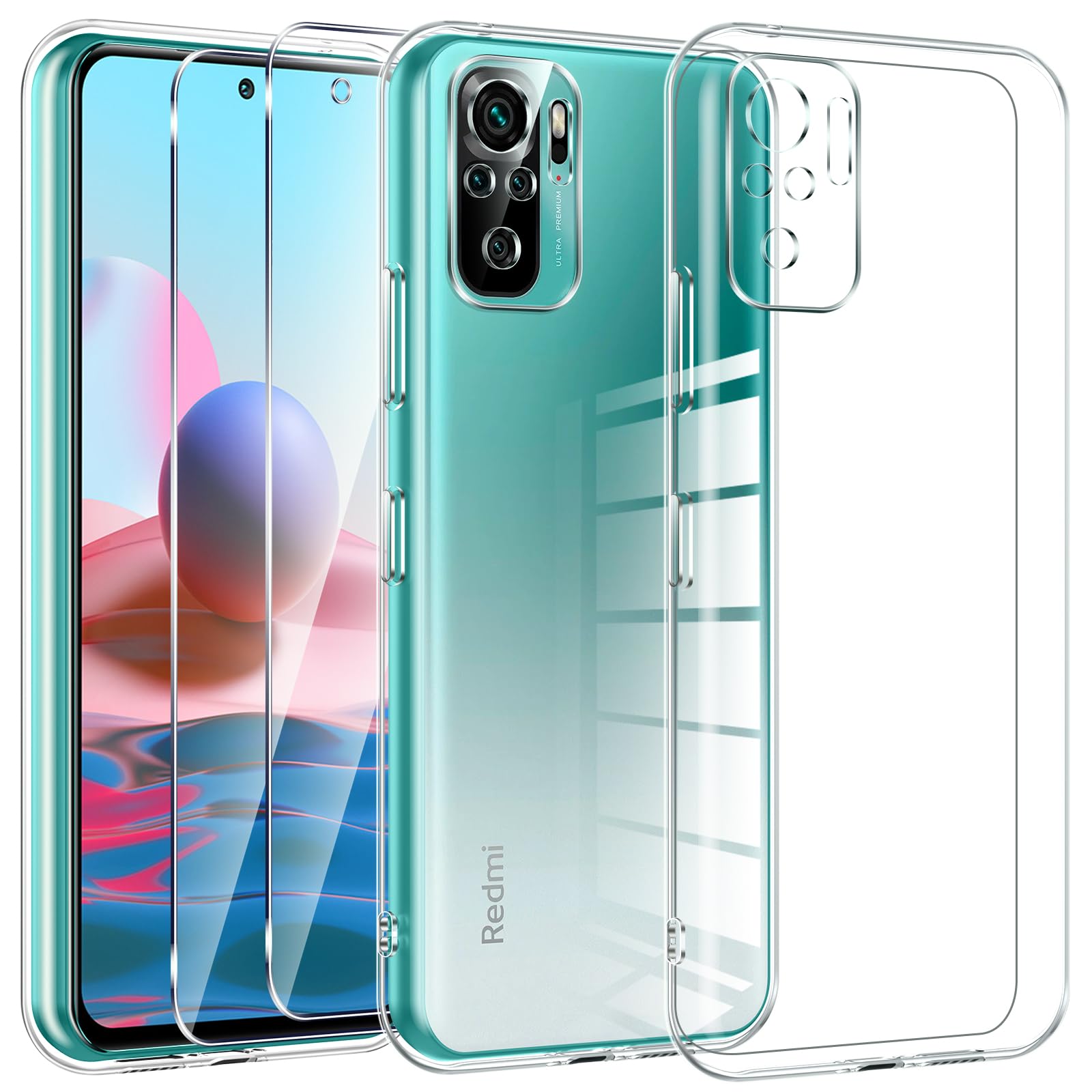 Per XIAOMI POCO M4 PRO COVER CUSTODIA TRASPARENTE + PELLICOLA IN VETRO