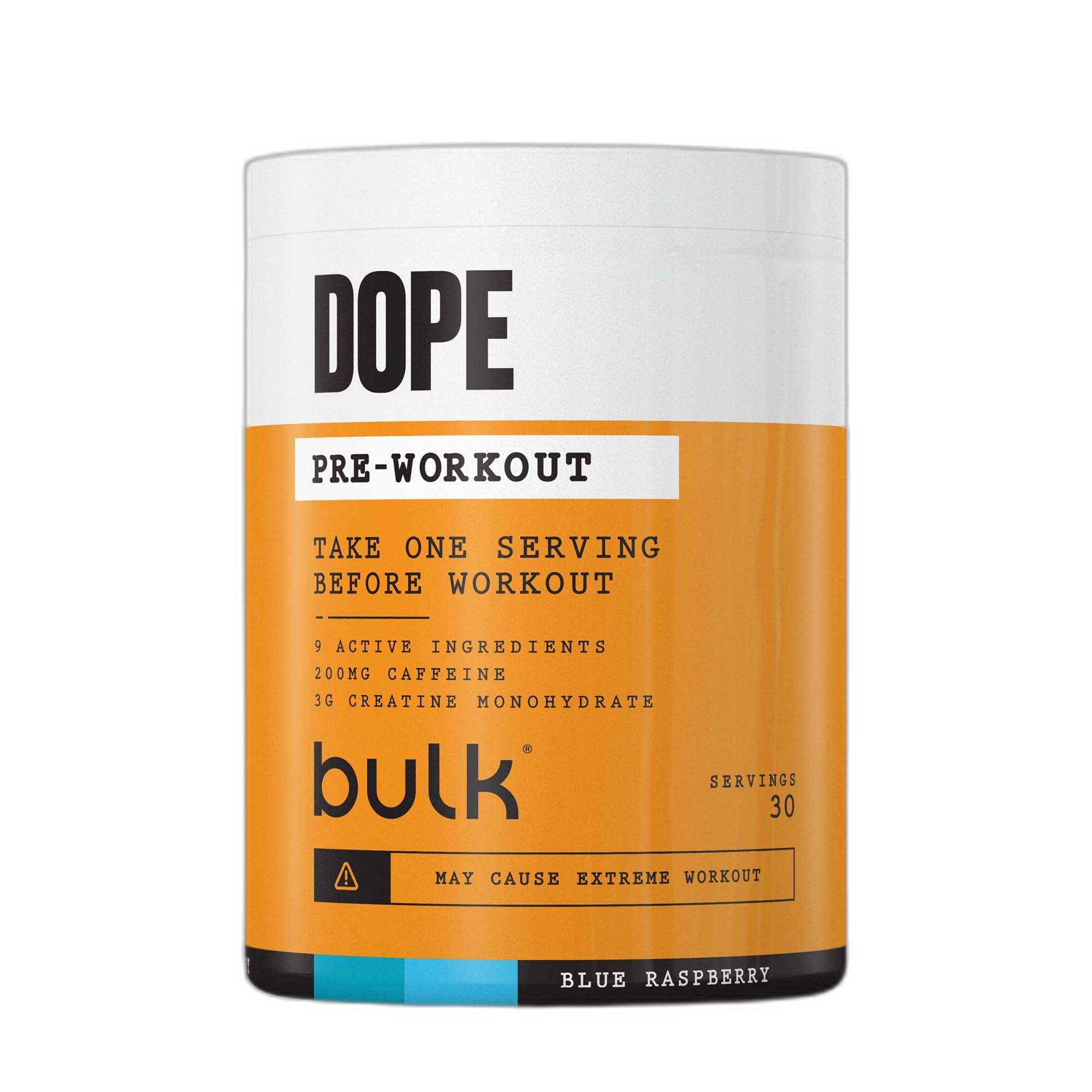 Bulk Dope Pre-Workout Powder, Blue Raspberry, 495 g