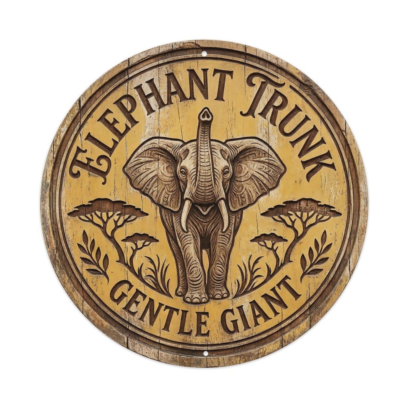 Cxhjca 8X8inch(20X20cm) Elephant Trunk Gentle Giant Metal Tin Sign