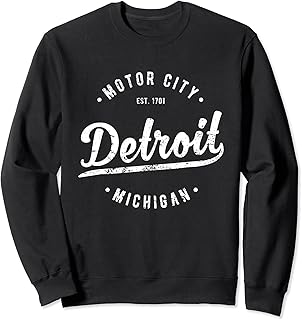 Vintage Detroit Motor City Souvenir Merch Retro Detroit Sweatshirt