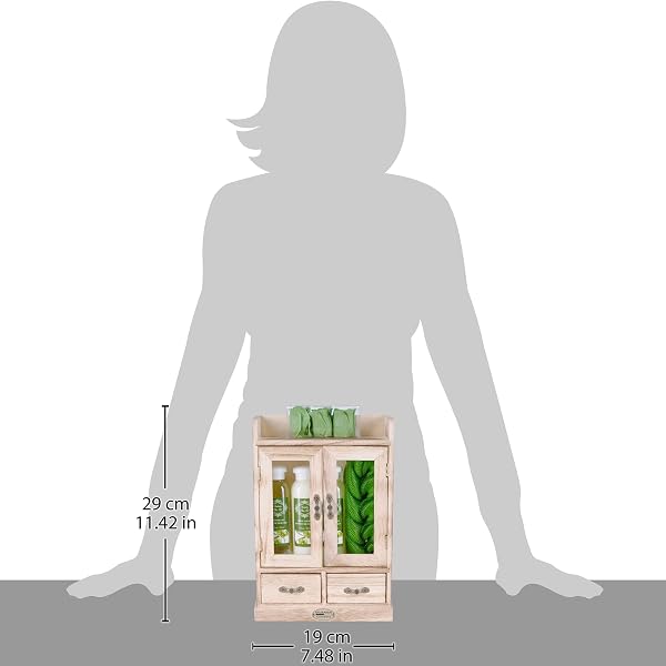 BRUBAKER Cosmetics Bathroom & Personal Hygiene Beauty Set Olive in Convenient Wooden Cabinet - 5