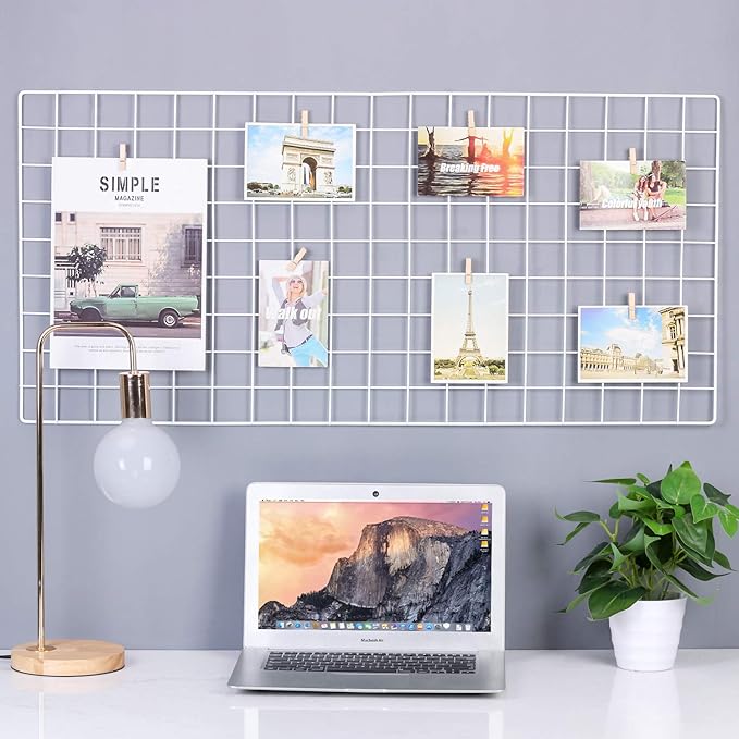 Kaforise Wire Wall Grid Panel, Wire Photo Hanging Display