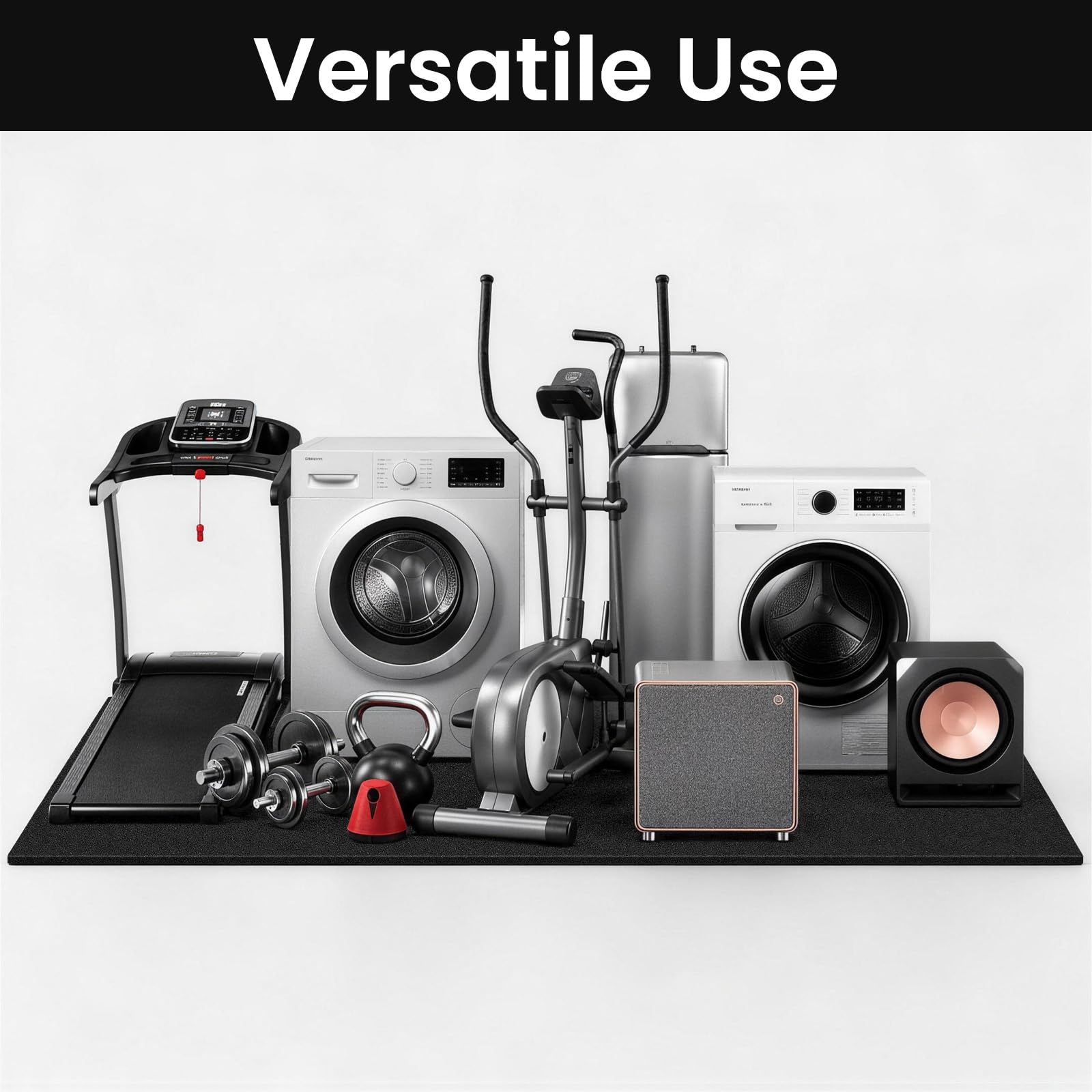 THMINS 1er-Pack Anti-Vibrationsmatten für Waschmaschinen, 60 x 60 x 1 cm | 60 x 60 x 1 cm; Zuschneidbar; Vibrationsdämpfende Unterlage; Für Waschmaschinen, Trockner und Fitnessgeräte