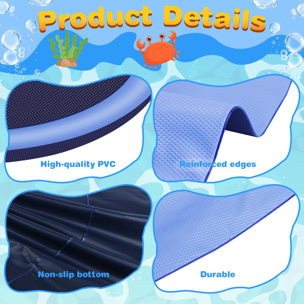vsshe Dog Pool, Small Paddling Pool, 100CM Foldable Sprinkle and Splash Water Play Mat - Image 3