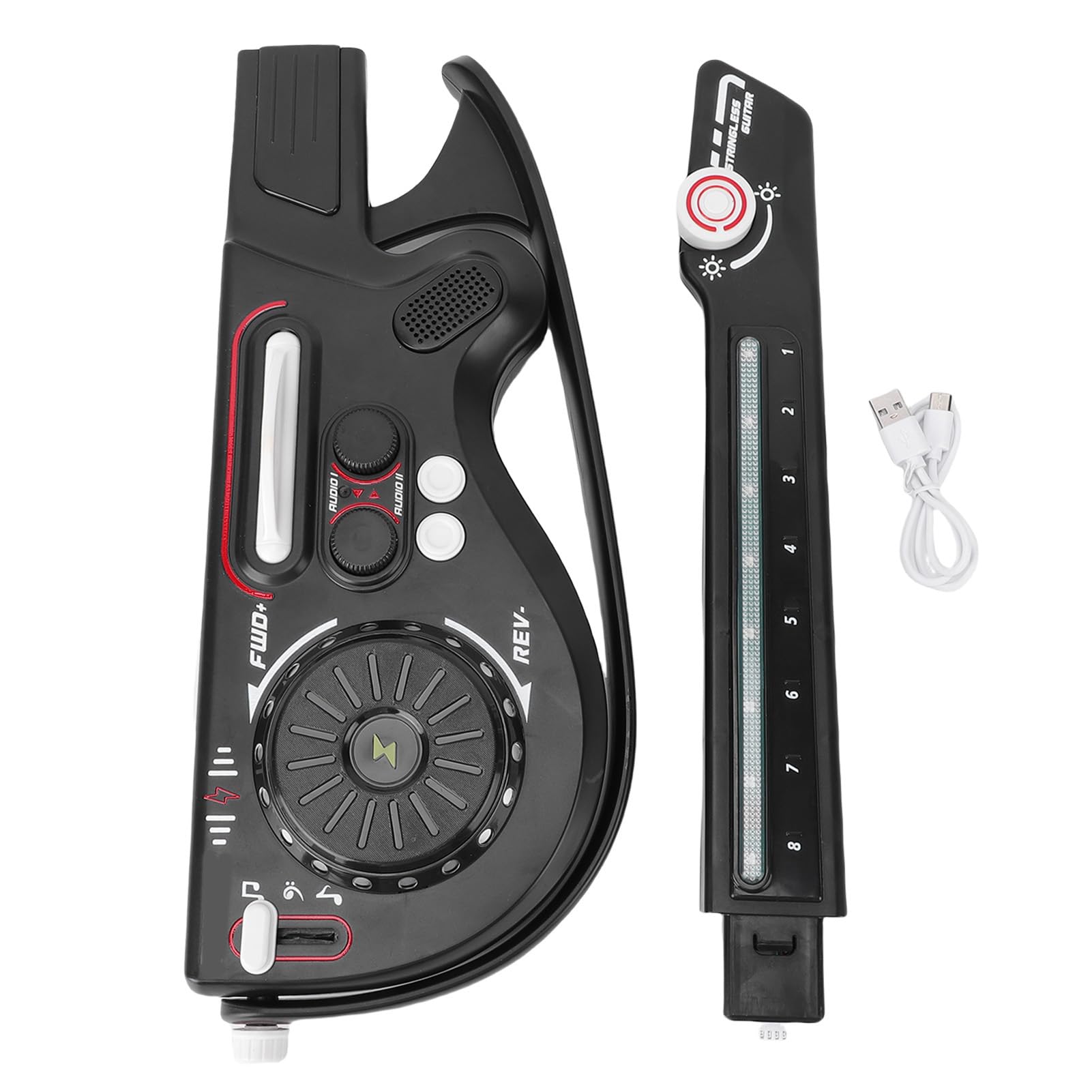 Topiky Gitarrenspielzeug, Bluetooth, Faltbare, Schnurlose Gitarre, Musikinstrument für Kleinkinder, Tragbare E-Gitarre mit Klaviertasten, Geschenk für und Mädchen Im Alter von 3–12 Jahren (Black)