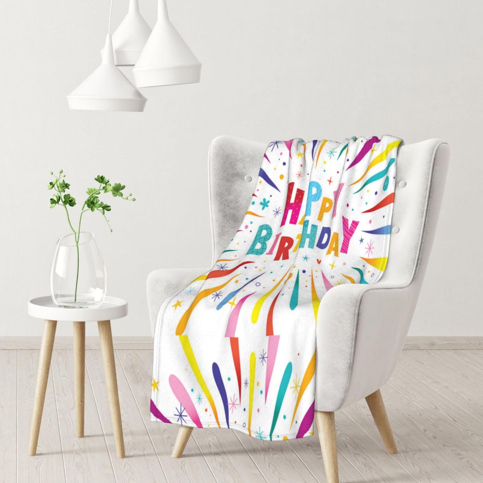 Tcoay Men's As Picture Happy Birthday, Decorative Throw Blanket,Throws For Sofa Bed Chair, Blanket For Travel 30X40 Inches