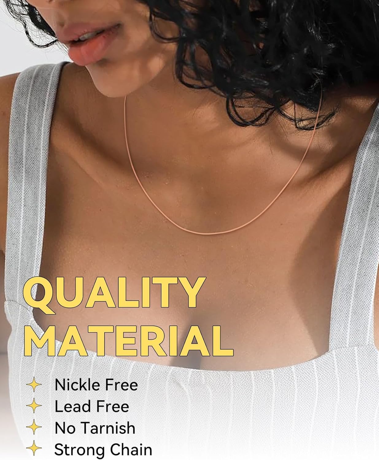 ChainsHouse Snake Chain Necklace for Women 1.2mm, 14-30" Adjustable with 5cm Extender for Pendants Lockets, Rose Gold/Stainless Steel/Black/14K Gold Hypoallergenic Dainty Jewelry Gift - Image 2