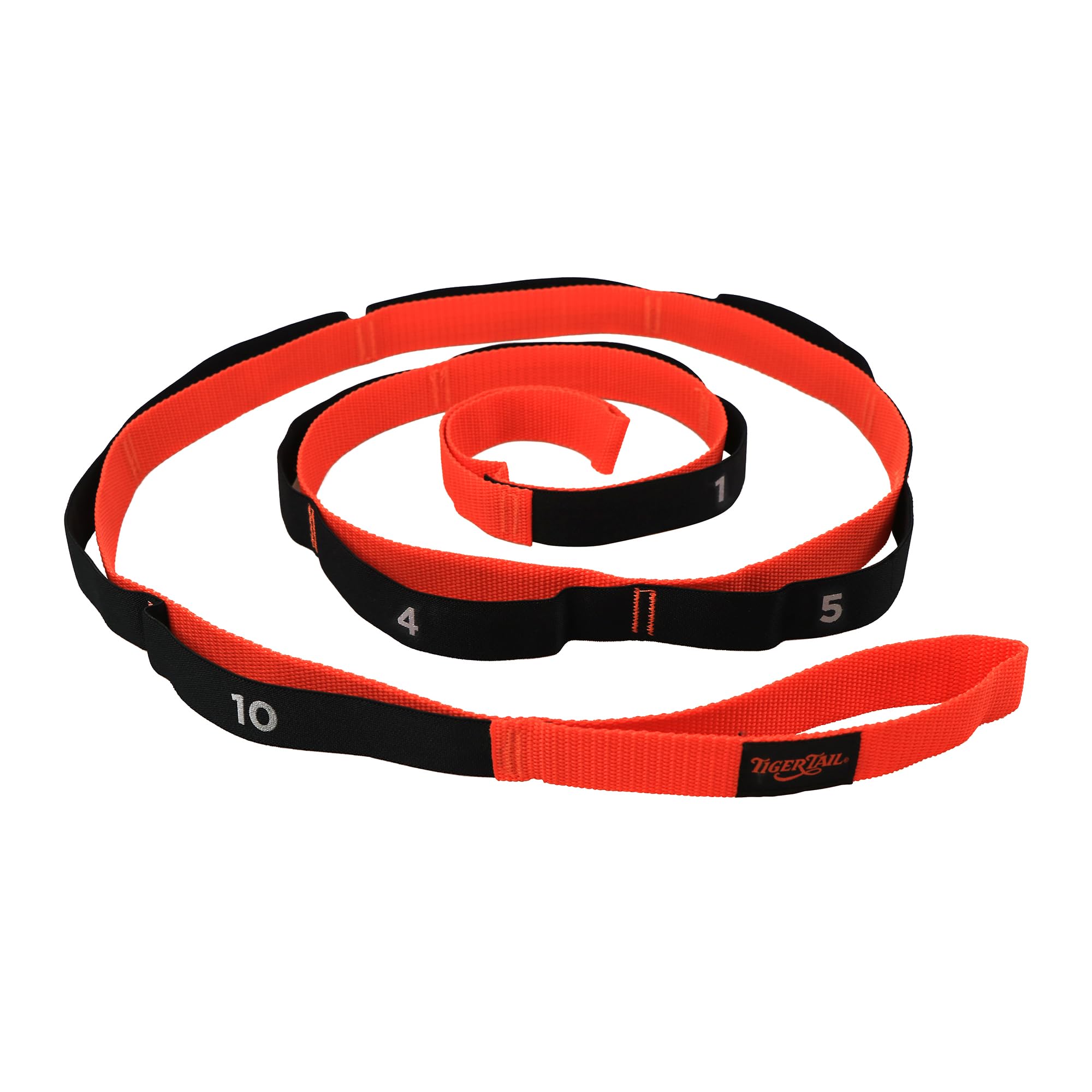 The Stretchy Tiger 80” - Stretch/Yoga Strap with 10 Numbered Loops for Yoga, Physical Therapy, Pilates, & Exercise, Stretching Strap with Loop