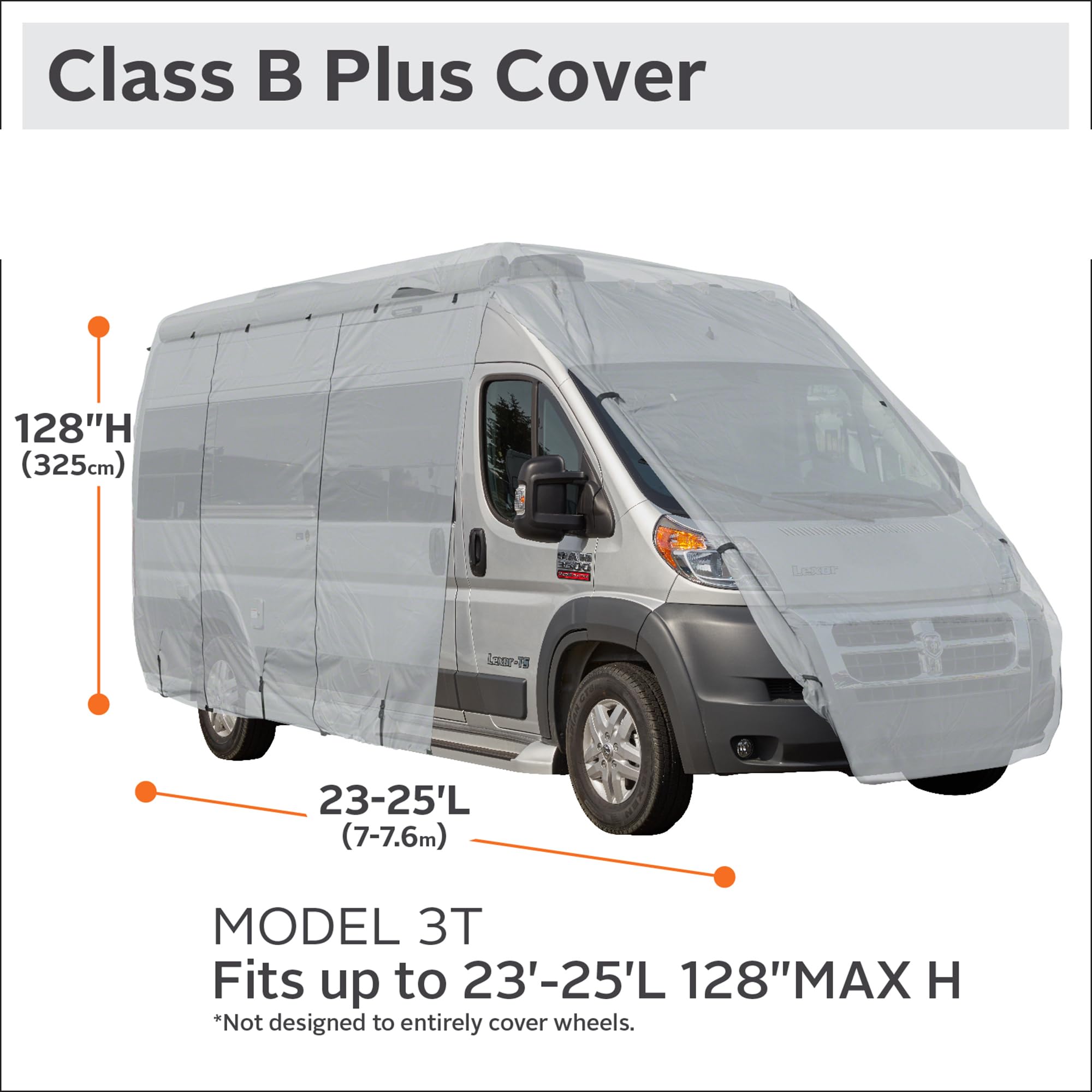 Classic Accessories 80-415-161001-RT Deluxe Wysoki Klasa B (pasuje do lekkiej tkaniny Rip Stop z osłoną RV), szary, Plus L, 40 cm H (model 3T)