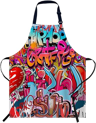 oFloral Delantal para cocina casera 010, Graffiti Wall Urban Hip Hop