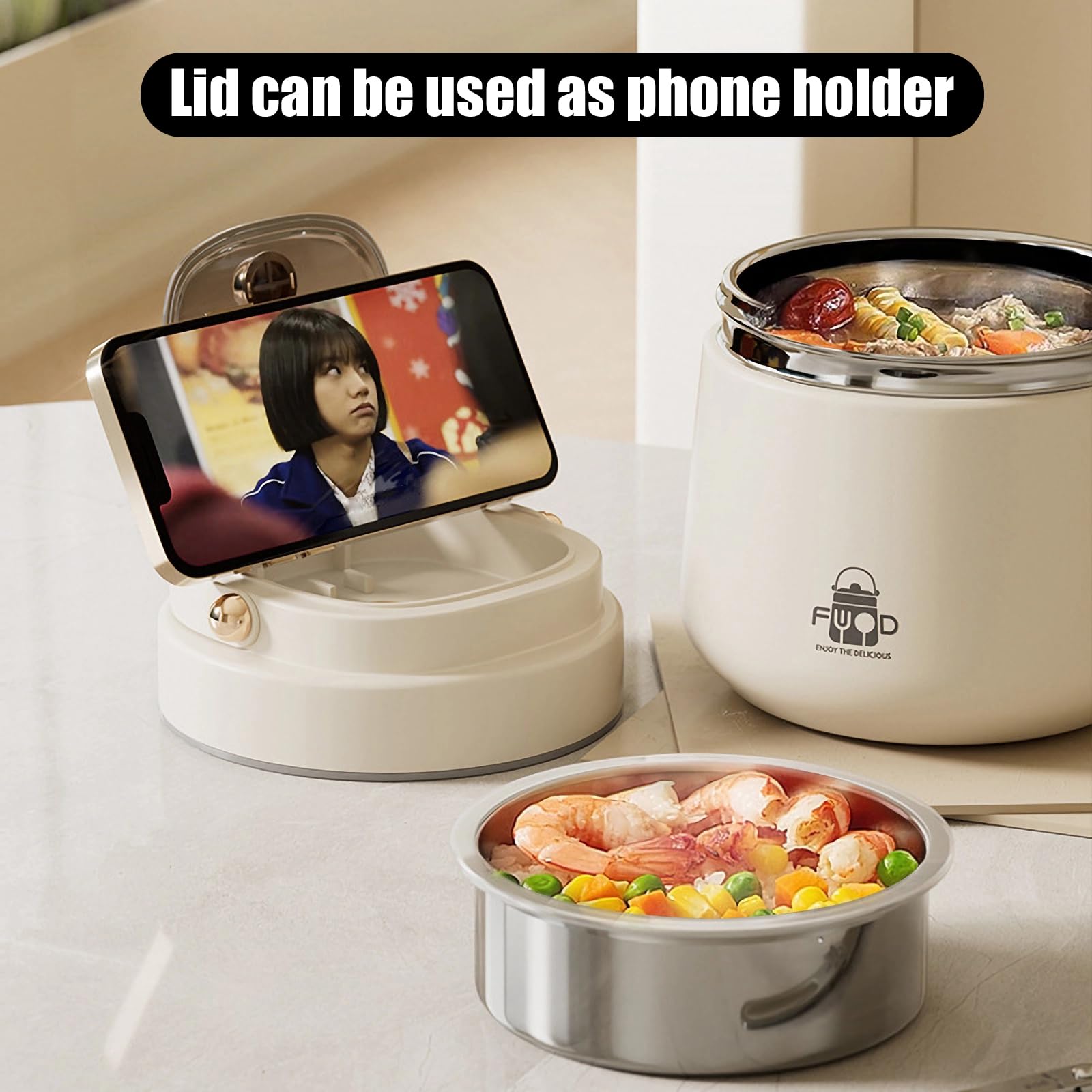 LANMOU Termo Para Comida Caliente 1200ml Recipiente Térmico Para Comida, Frasco Acero Inoxidable Contenedor Térmico con Bolsa Aislada e Cuchara Plegable, a Prueba de Fugas, Para Bebe Adultos y Niños