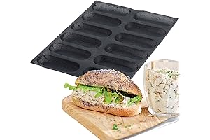 Silicone Oblong Hot Dog Bun Pans for Baking