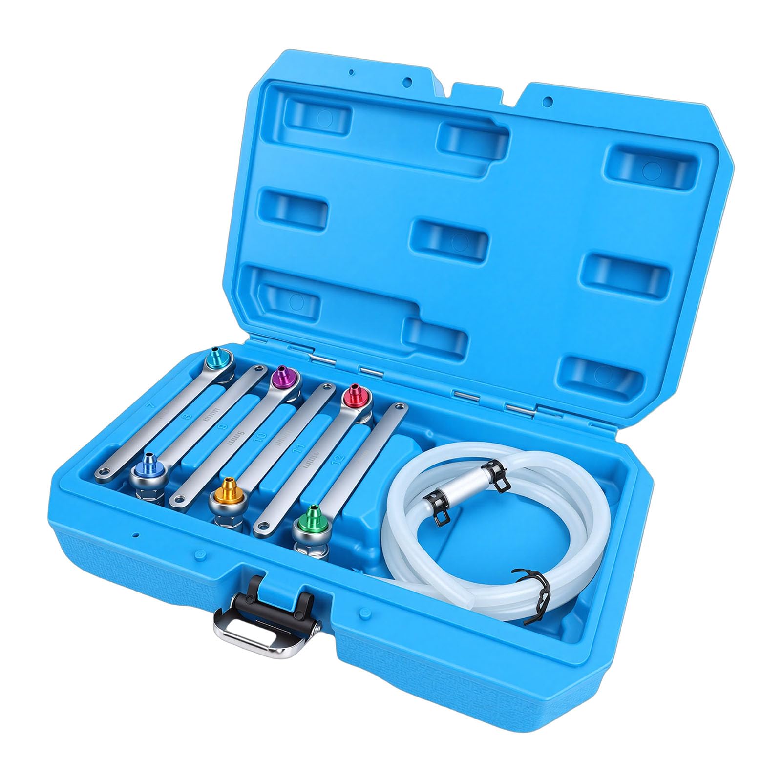 VGEBY Bremsenentlüftungsschlüssel-Set, Chrom-Vanadium-Stahl-Schraubenschlüssel-Set mit ergonomischen Griffen, 6-teiliges Bremsflüssigkeits-Entlüftungswerkzeug für Auto Motorrad LKW Wartung
