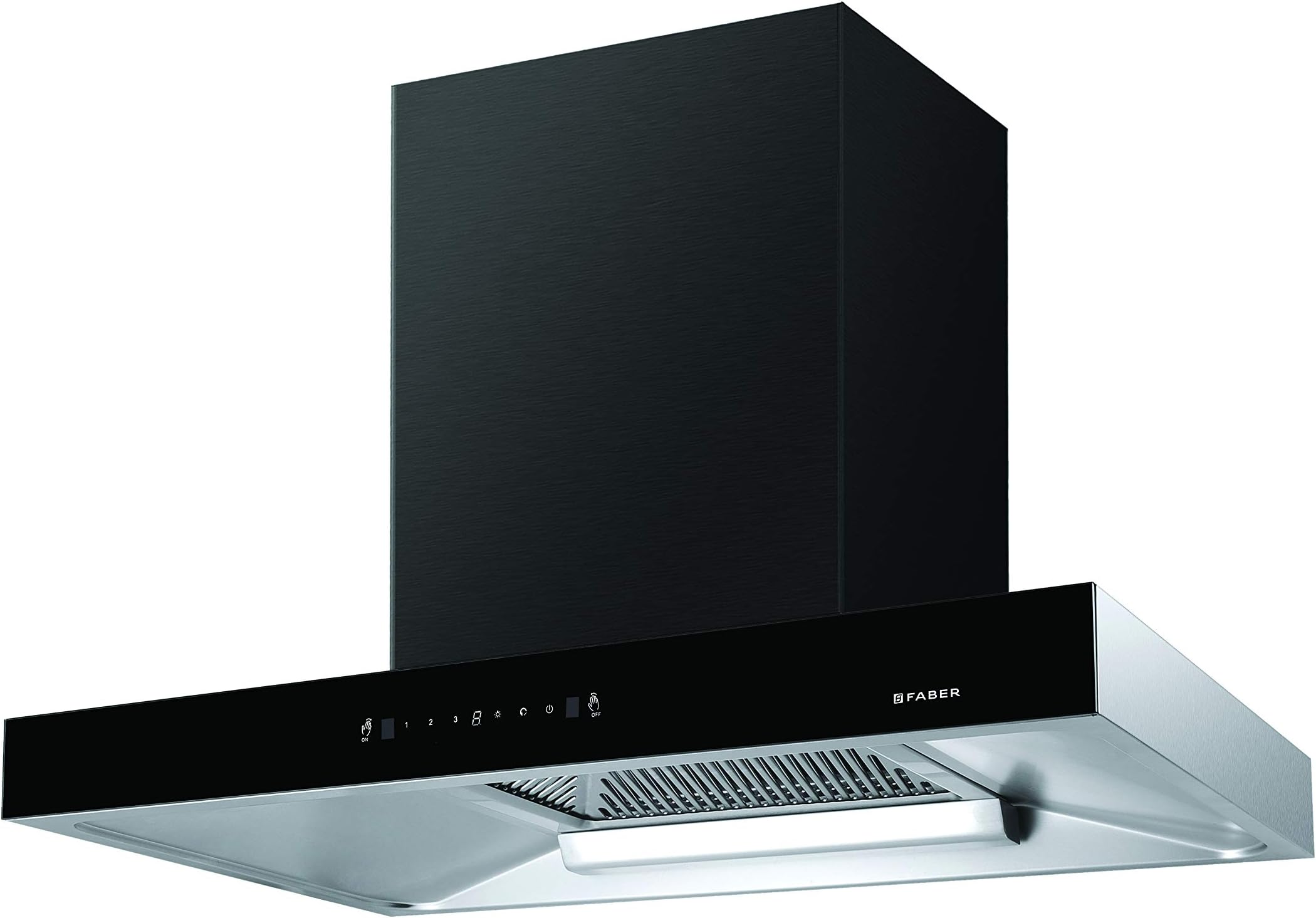 Faber 90 cm 1350 m³/hr box-type Kitchen Chimney (HOOD JUPITER HC SC BK 90, Filterless technology, Touch Control, Black)